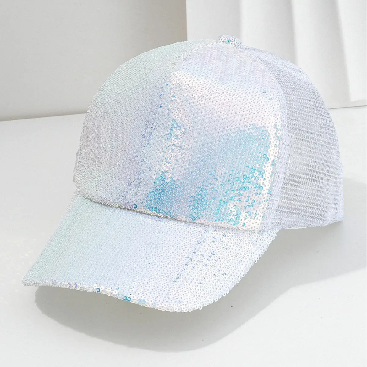 Shiny Blue Sequin Baseball Cap for Men Women - Image 7