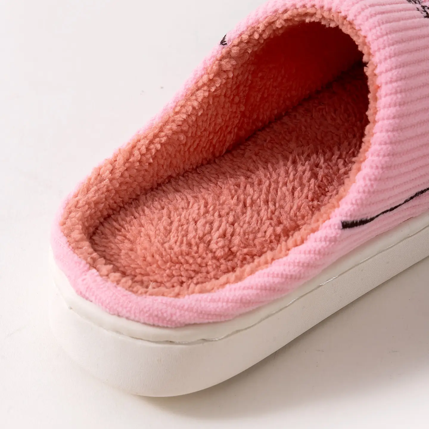 Pink Cotton Warm Slippers for Women Men Autumn Winter - Image 10