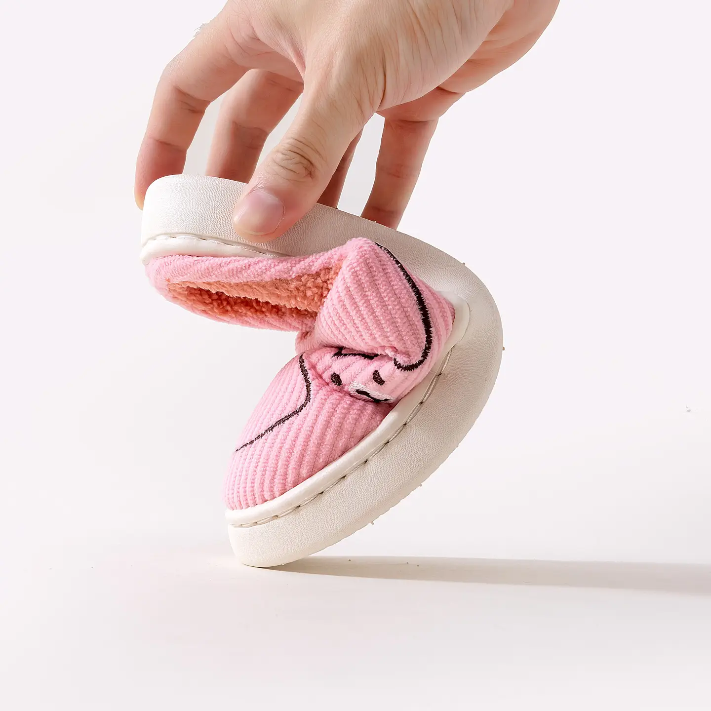 Pink Cotton Warm Slippers for Women Men Autumn Winter - Image 12
