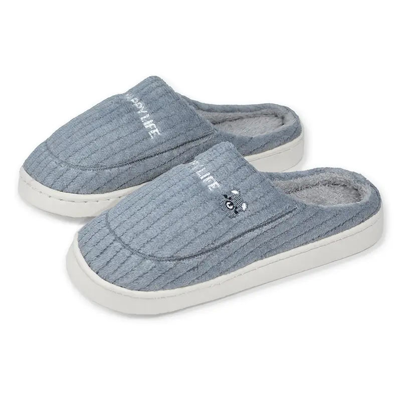 Pink Cotton Warm Slippers for Women Men Autumn Winter - Image 8