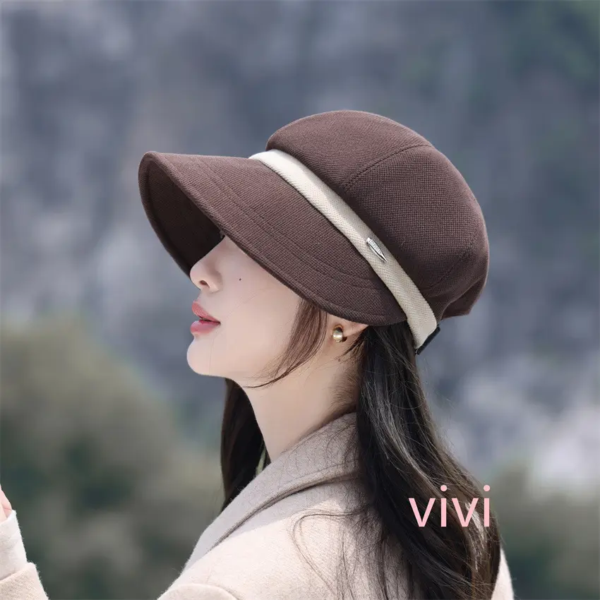 Korean Style Knitted Fisherman Hat for Women Brown Black — feature 3