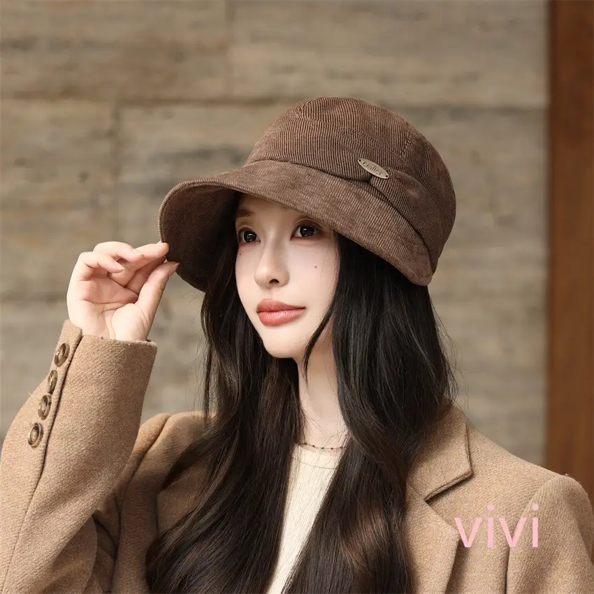 Korean Style Knitted Fisherman Hat for Women Brown Black — feature 6