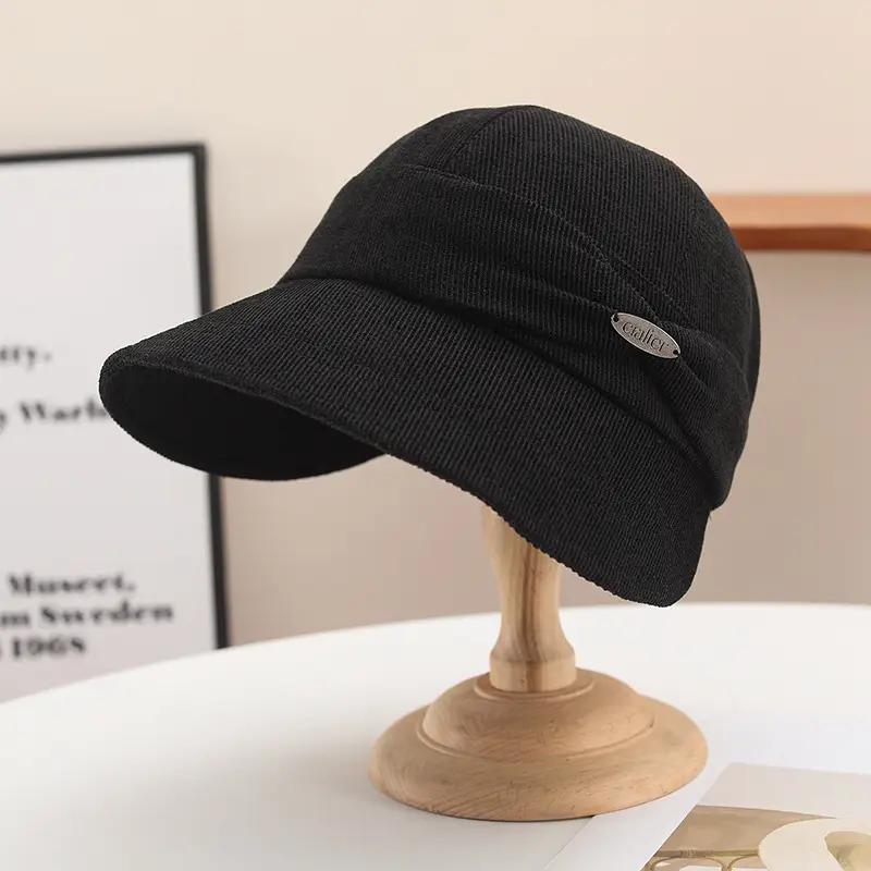 Korean Style Knitted Fisherman Hat for Women Brown Black