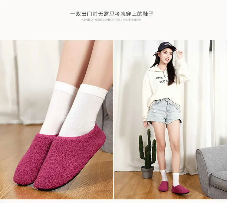 Black Cotton Slip-On Shoes for Men Women Indoor Wear — feature 18