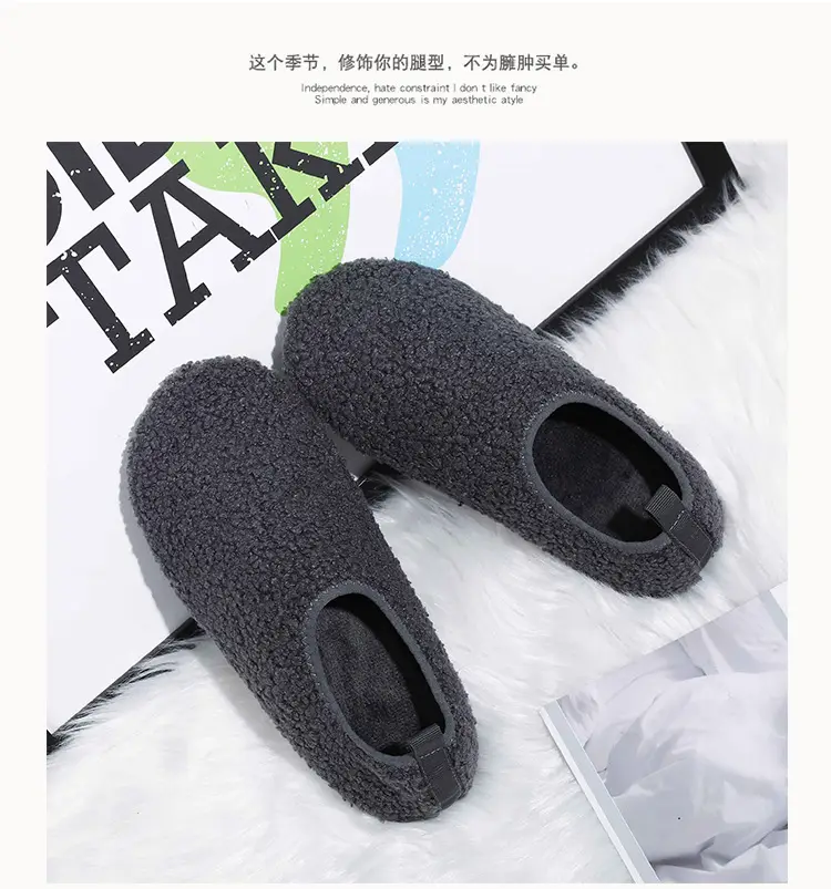 Black Cotton Slip-On Shoes for Men Women Indoor Wear — feature 27