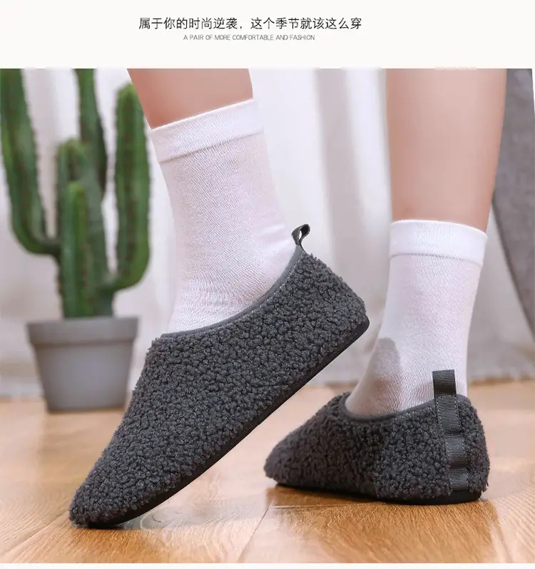 Black Cotton Slip-On Shoes for Men Women Indoor Wear — feature 28