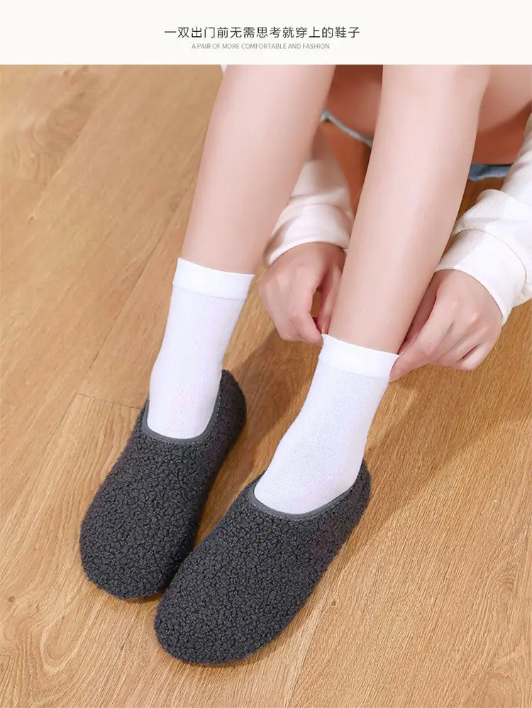 Black Cotton Slip-On Shoes for Men Women Indoor Wear — feature 29