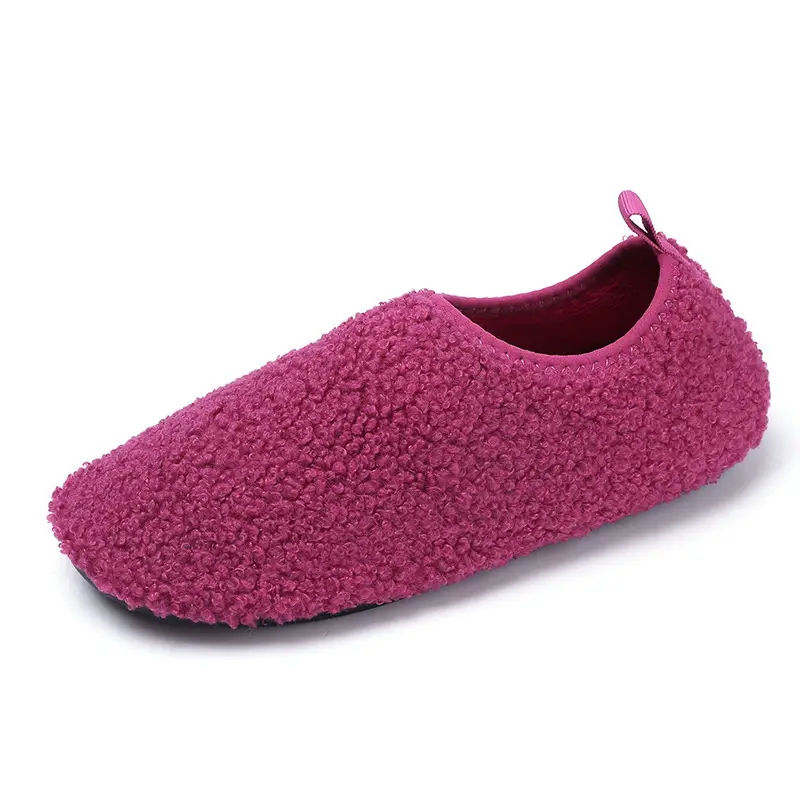 Black Cotton Slip-On Shoes for Men Women Indoor Wear