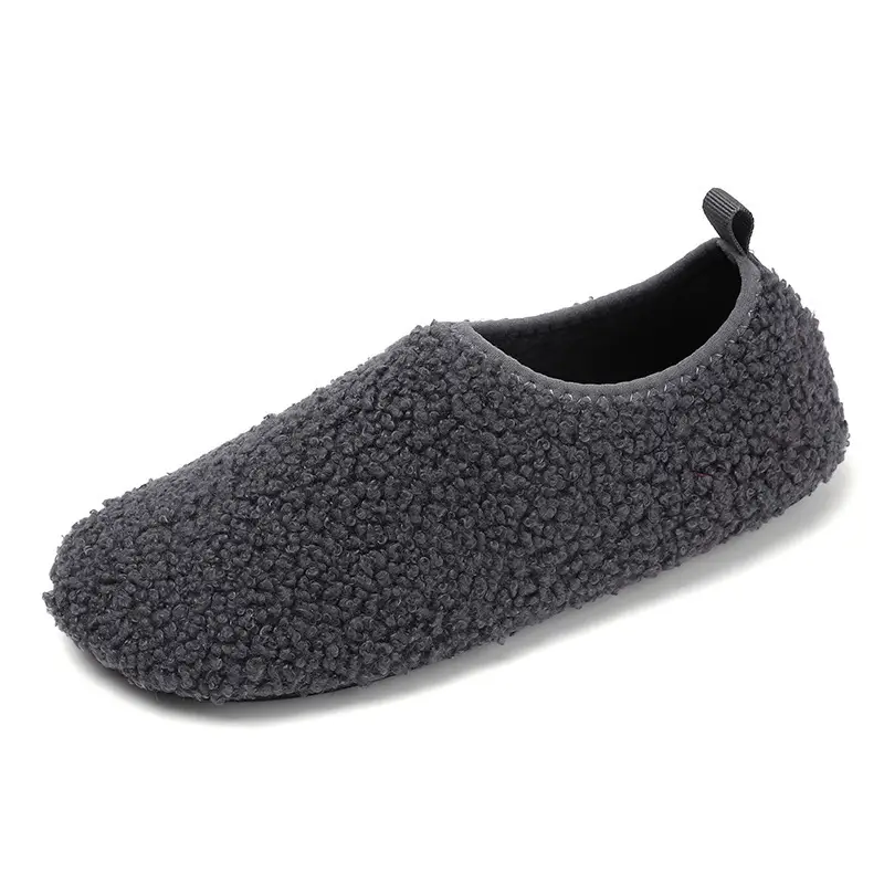 Black Cotton Slip-On Shoes for Men Women Indoor Wear