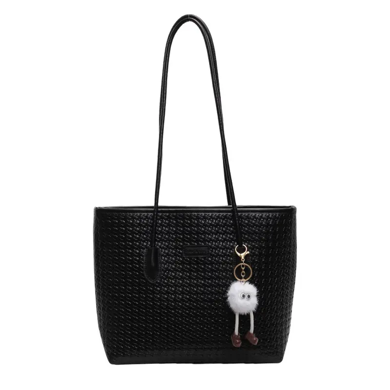 Black Retro Woven Shoulder Bag 2024 New - Image 8