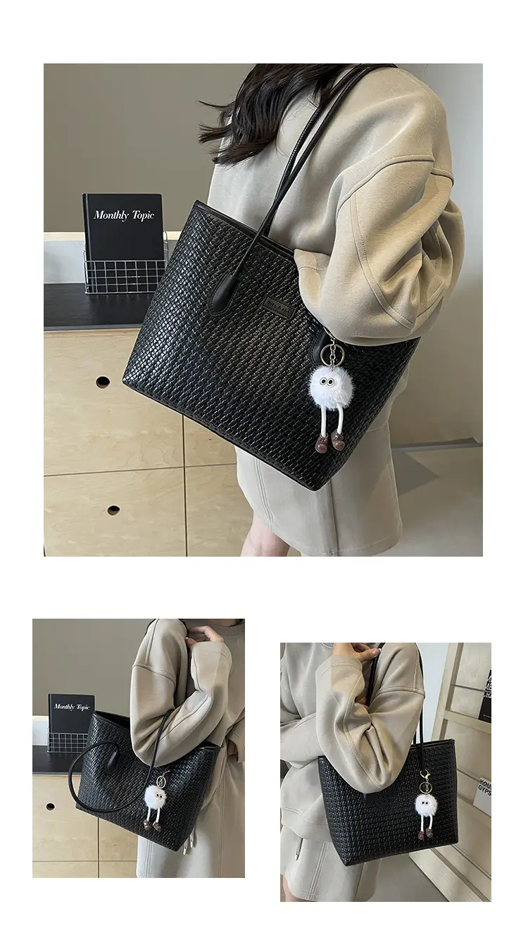 Black Retro Woven Shoulder Bag 2024 New — feature 10