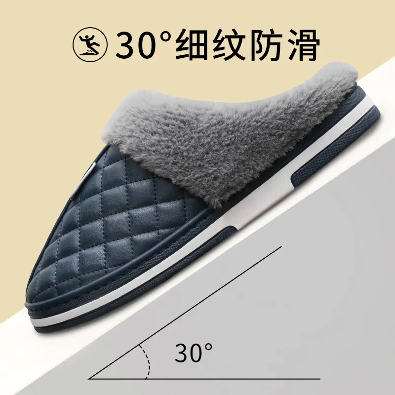 Elderly Cotton Slippers Women's Autumn Winter Mother's Waterproof Non-Slip Indoor Home 2022 New Woolen Cotton Slippers - Image 8