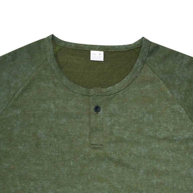 2025 Men's 2025 Retro Old Henry Collar T-Shirt Heavy Slim Raglan — feature 20