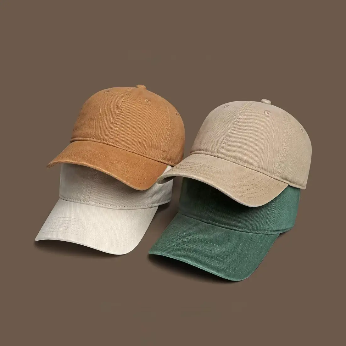 Men's Brown Vintage Baseball Cap Big Head Wide Brim - Image 13