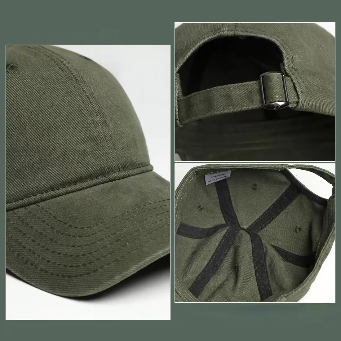 Men's Brown Vintage Baseball Cap Big Head Wide Brim — feature 15