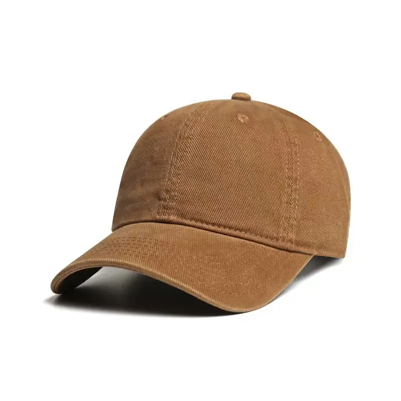 Men's Brown Vintage Baseball Cap Big Head Wide Brim - Image 3