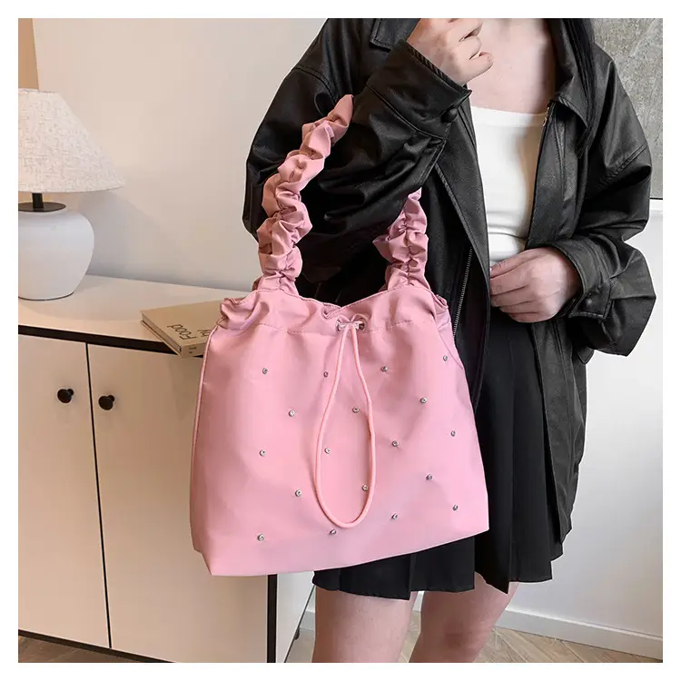Pink Pleated Women's Shoulder Bag 2024 — feature 13