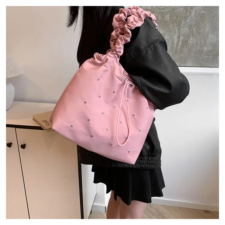 Pink Pleated Women's Shoulder Bag 2024 — feature 15