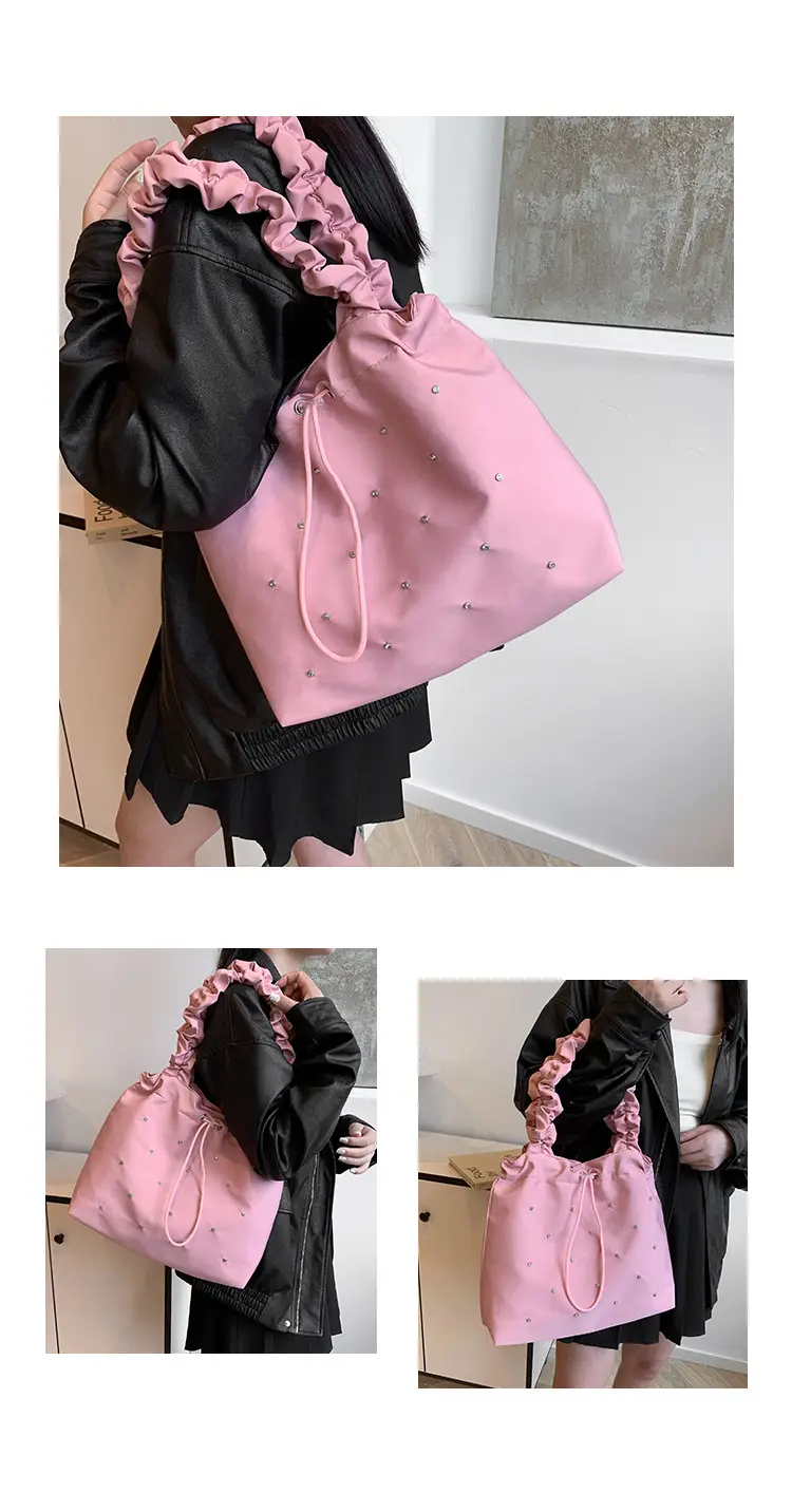 Pink Pleated Women's Shoulder Bag 2024 — feature 23