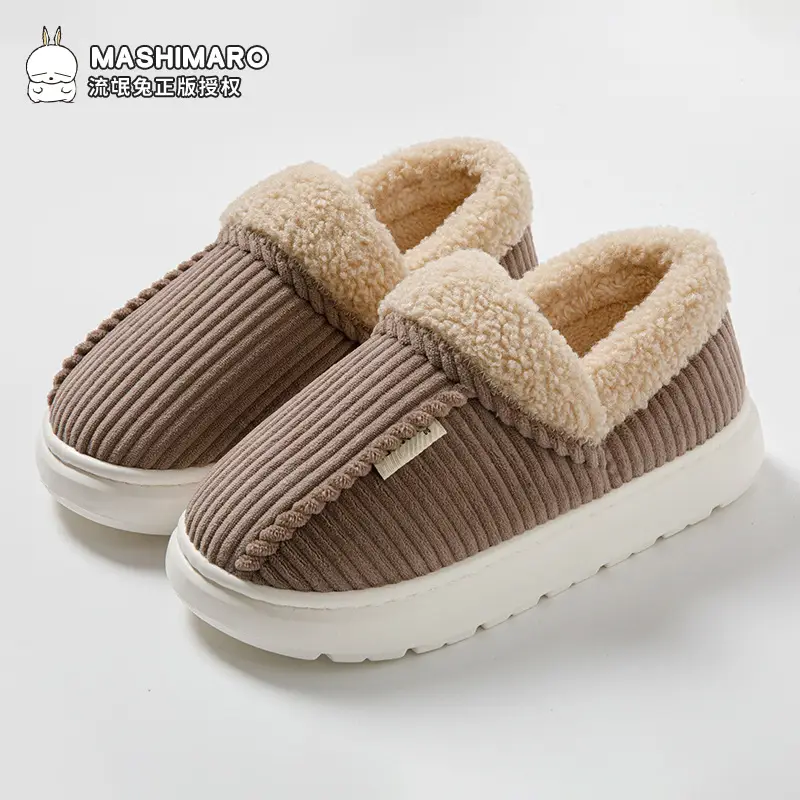 Bug Bunny Winter Cotton Slippers for Men's Home Warm Non-slip Comfortable Thick Foot Heel Outer Wearing Cotton Shoes for Women - Image 2