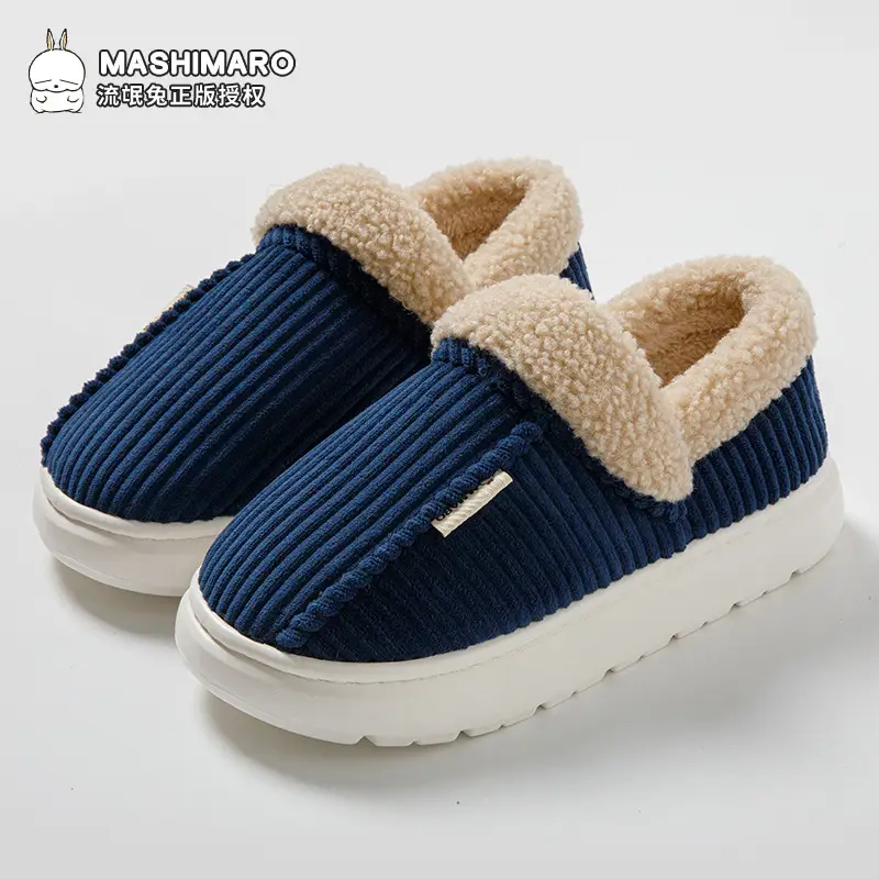 Bug Bunny Winter Cotton Slippers for Men's Home Warm Non-slip Comfortable Thick Foot Heel Outer Wearing Cotton Shoes for Women - Image 3