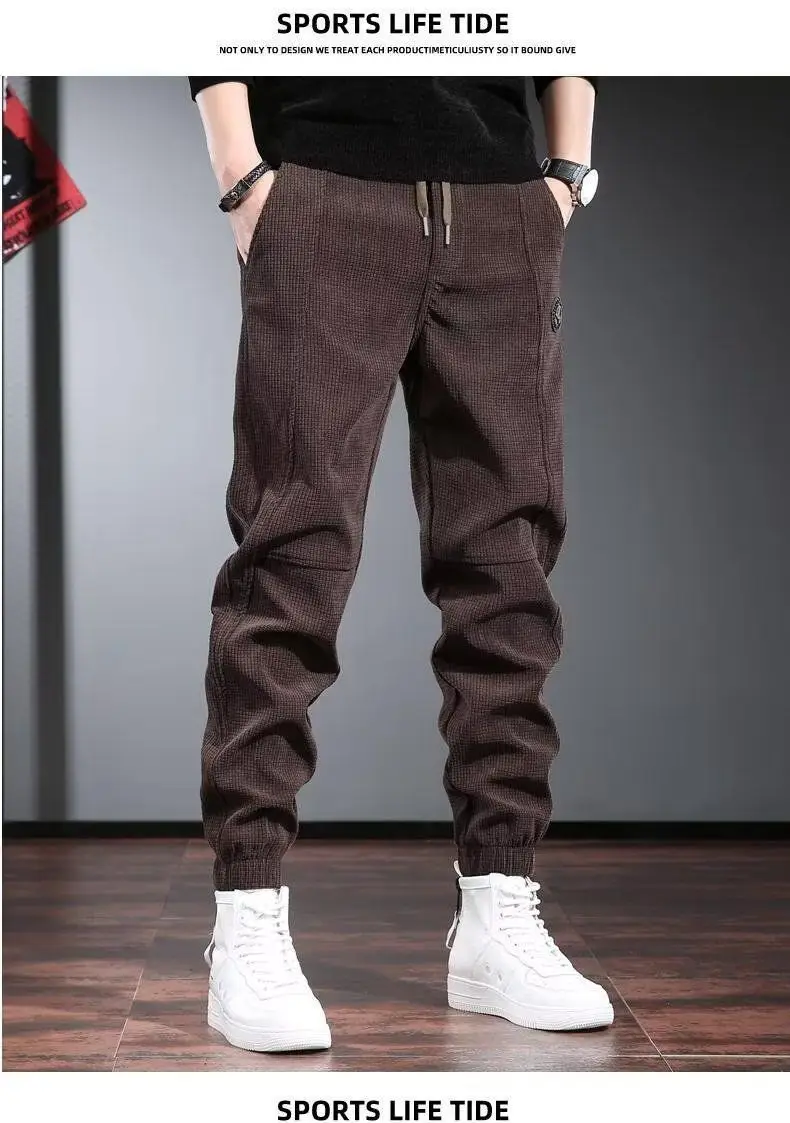 Men Fleece Pants Brown Loose Toe Winter 2024 — feature 11