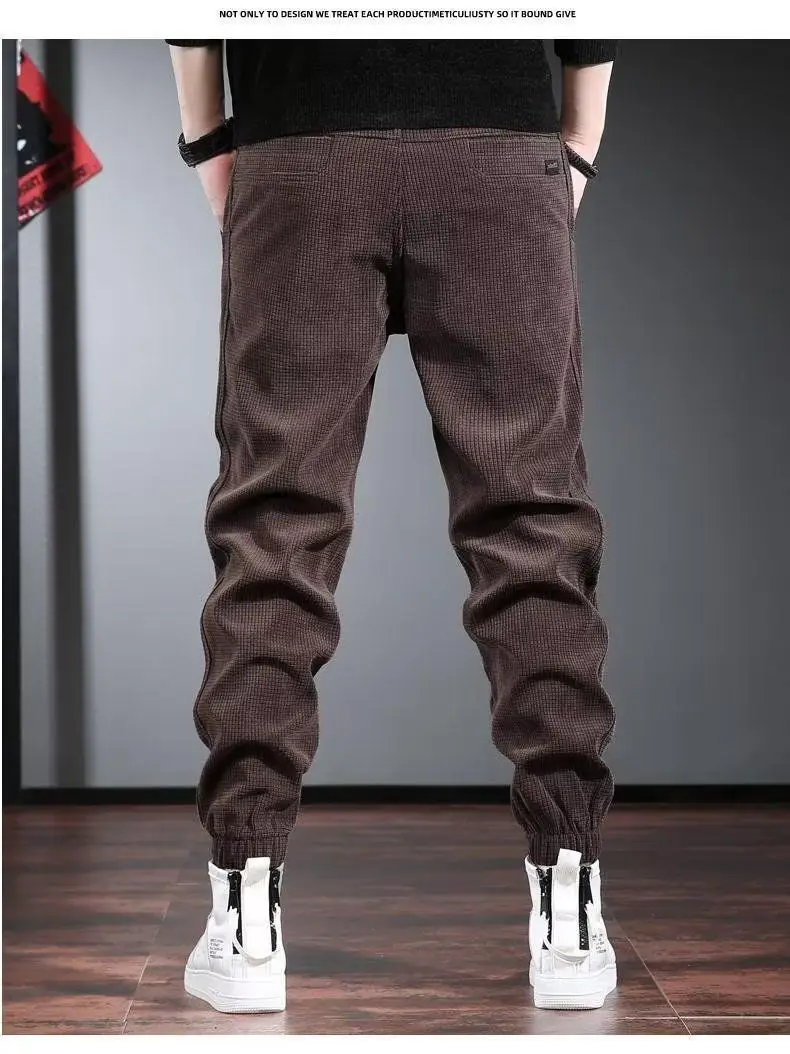 Men Fleece Pants Brown Loose Toe Winter 2024 — feature 12