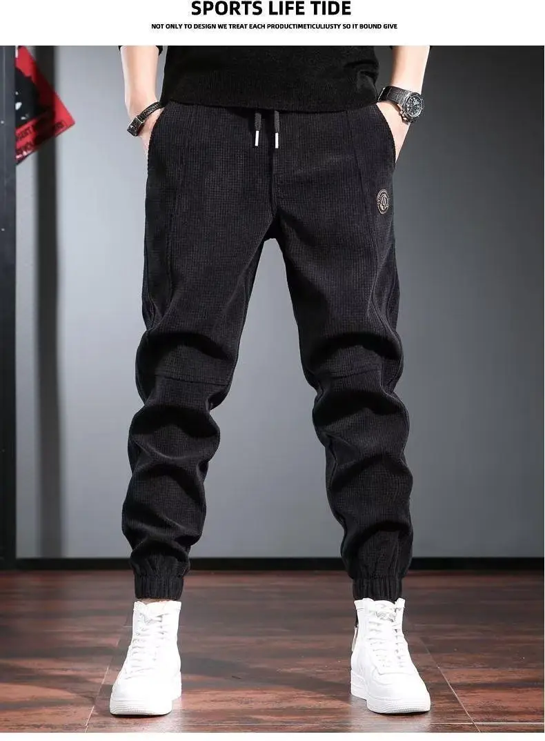 Men Fleece Pants Brown Loose Toe Winter 2024 — feature 14