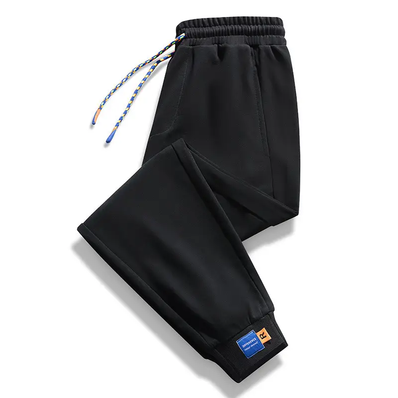 Men's Black Elastic Waist Casual Pants - Image 3