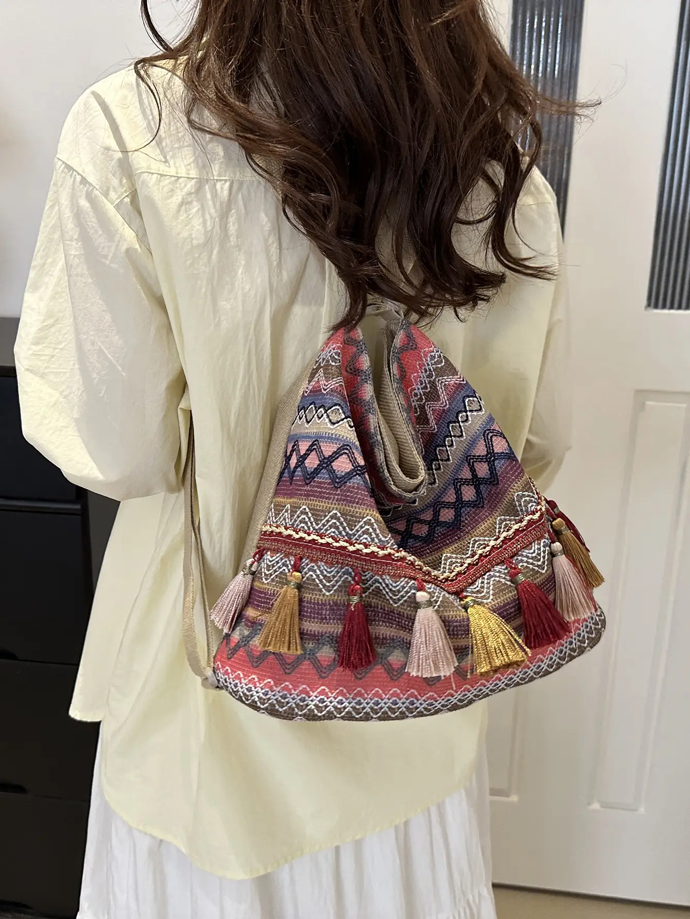 Ethnic Multi-Purpose Tassel Shoulder Bag Large Capacity Women - Image 5