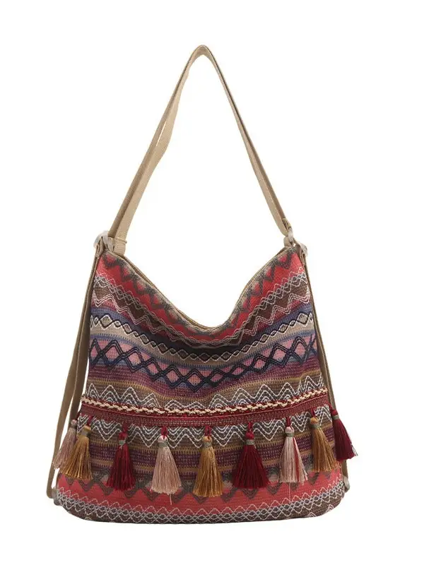 Ethnic Multi-Purpose Tassel Shoulder Bag Large Capacity Women - Image 8