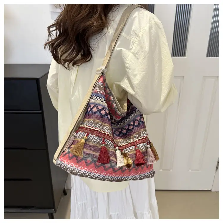 Ethnic Multi-Purpose Tassel Shoulder Bag Large Capacity Women — feature 13