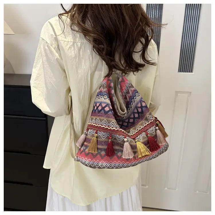 Ethnic Multi-Purpose Tassel Shoulder Bag Large Capacity Women — feature 15