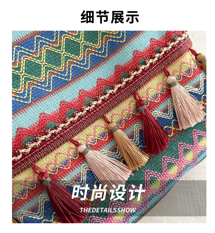 Ethnic Multi-Purpose Tassel Shoulder Bag Large Capacity Women — feature 3
