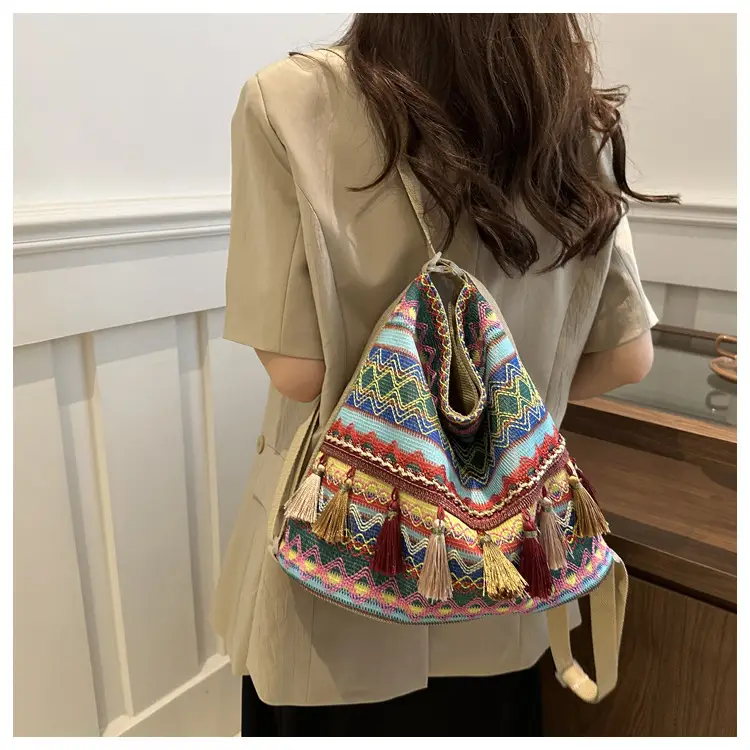 Ethnic Multi-Purpose Tassel Shoulder Bag Large Capacity Women — feature 7