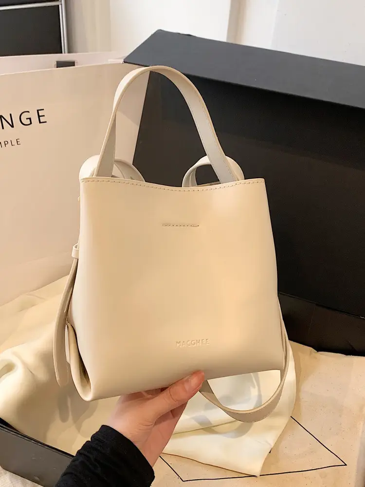 Women's Brown Leather Bucket Bag Small 2024 - Image 8