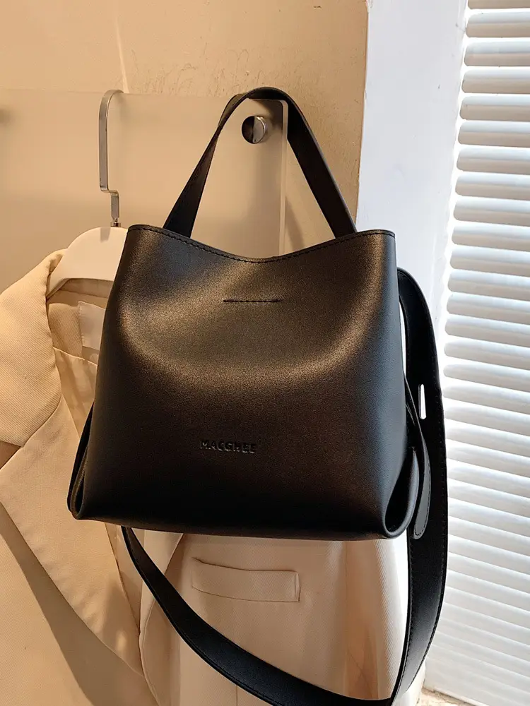 Women's Brown Leather Bucket Bag Small 2024 - Image 9