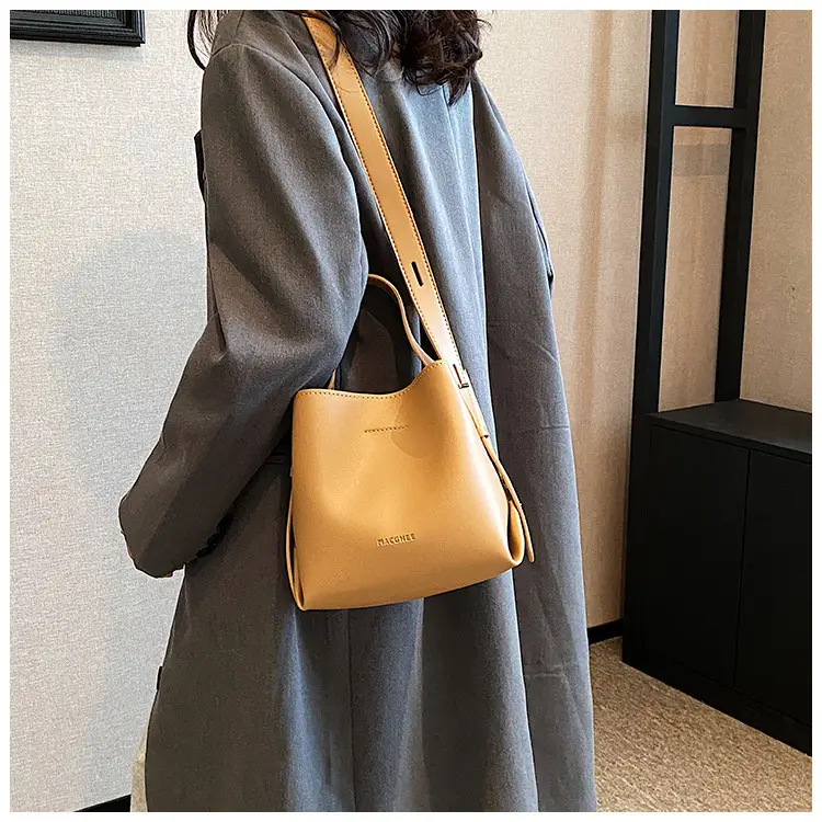 Women's Brown Leather Bucket Bag Small 2024 β feature 10