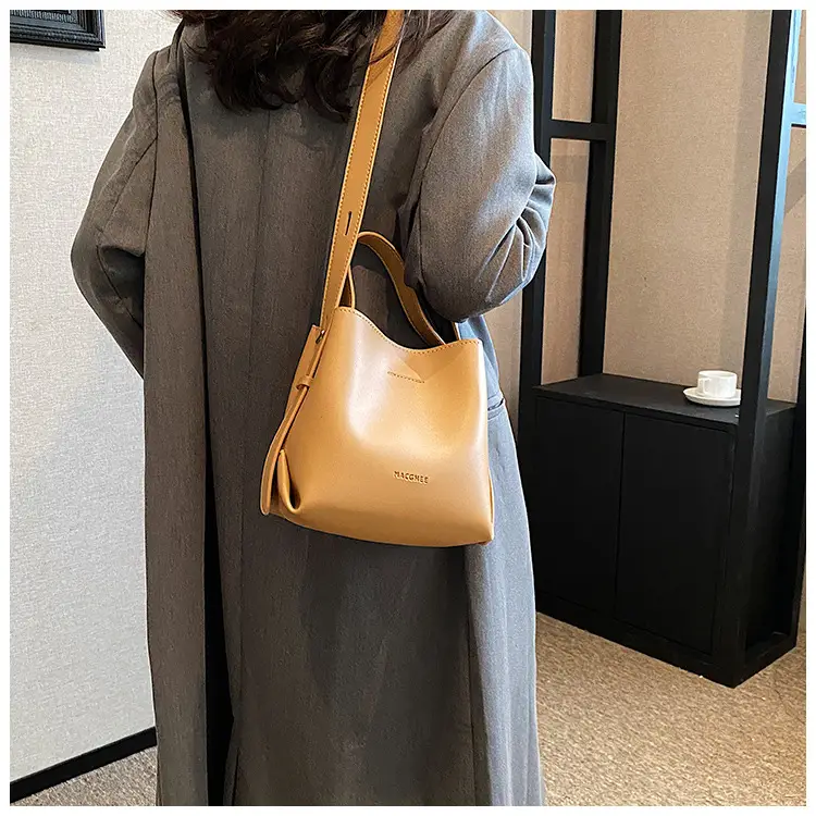 Women's Brown Leather Bucket Bag Small 2024 β feature 11