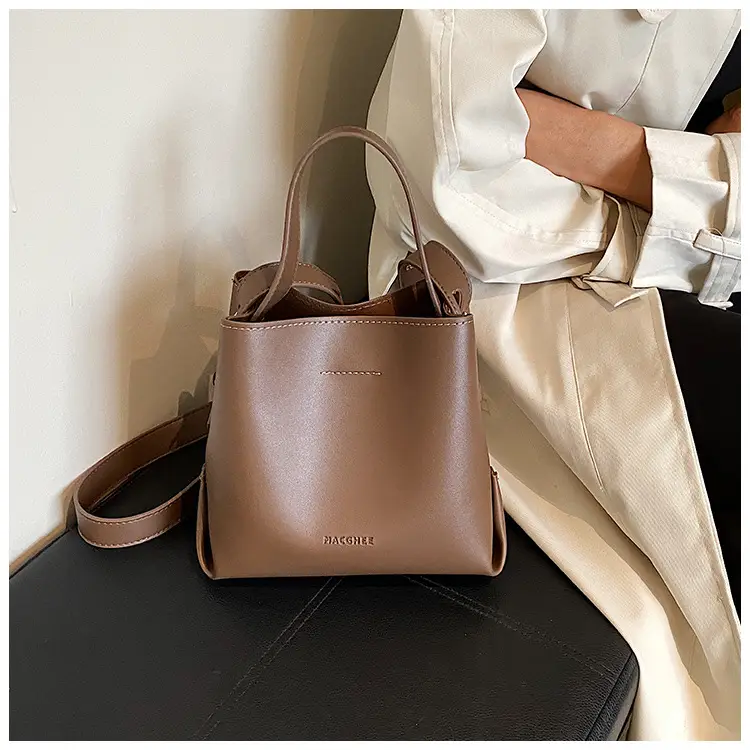 Women's Brown Leather Bucket Bag Small 2024 β feature 18