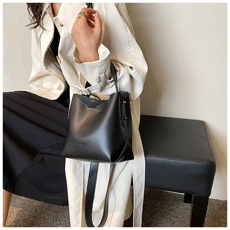 Women's Brown Leather Bucket Bag Small 2024 β feature 19
