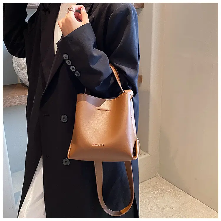 Women's Brown Leather Bucket Bag Small 2024 β feature 23