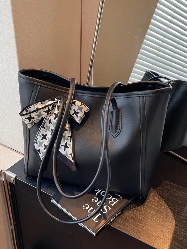 Black Crossbody Tote Bag Women 2024 Winter Autumn - Image 4