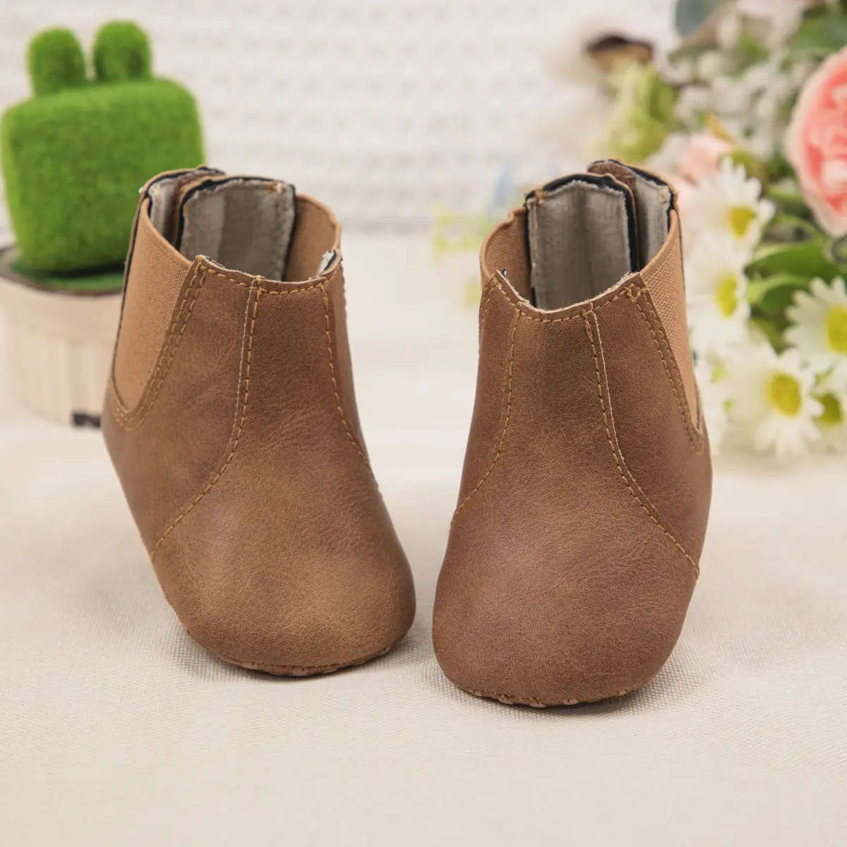 Black Casual Baby Boots with Fleece Lining