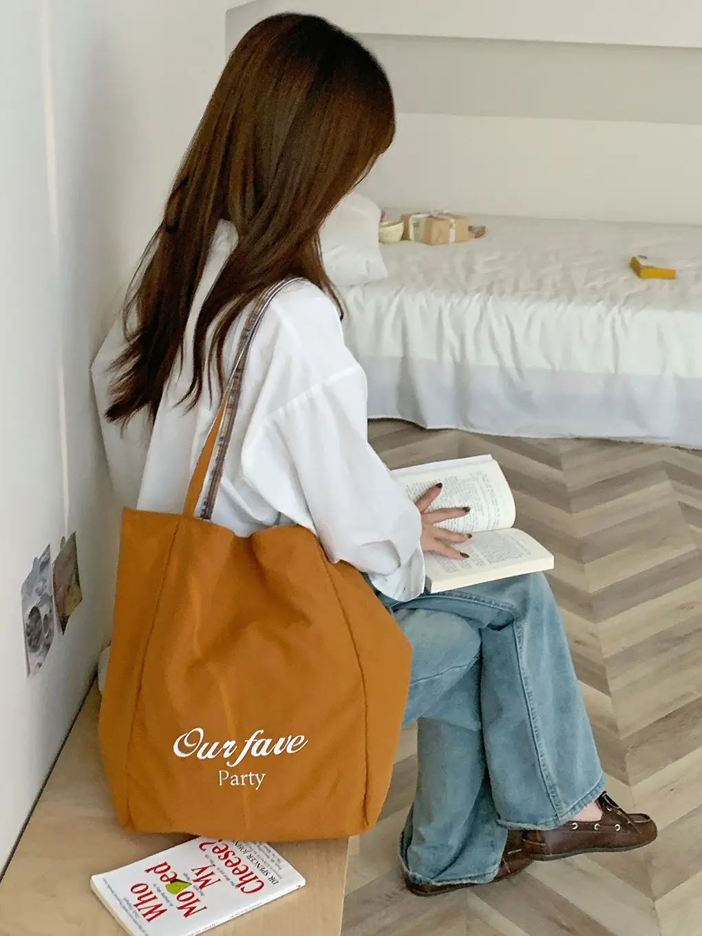 Puppy Plaid Tote Bag Blue Red Underarm Shoulder Bag — feature 20