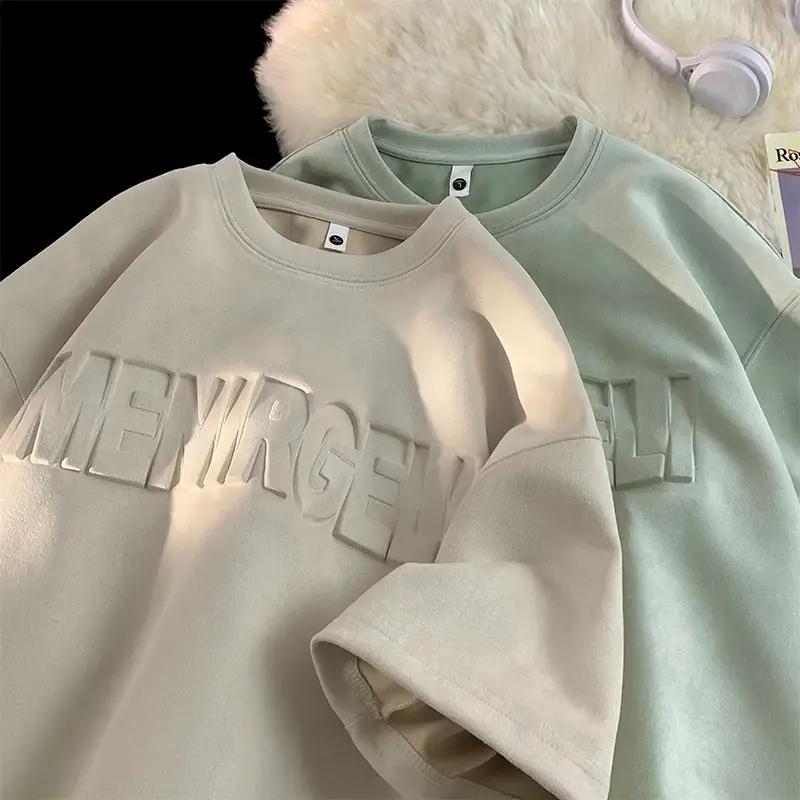 2024 New Suede Short Sleeve T-Shirt Boys Mint Green - Image 9