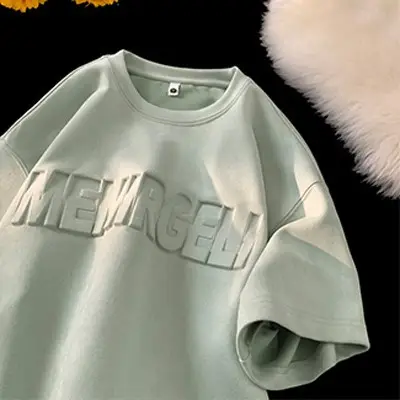 2024 New Suede Short Sleeve T-Shirt Boys Mint Green - Image 4