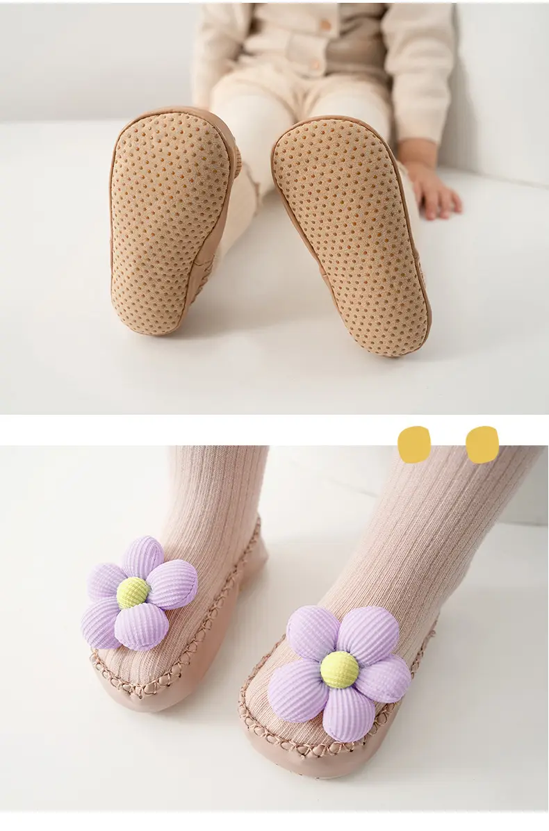 Korean Style Baby Warm Socks with Flower Decor — feature 12