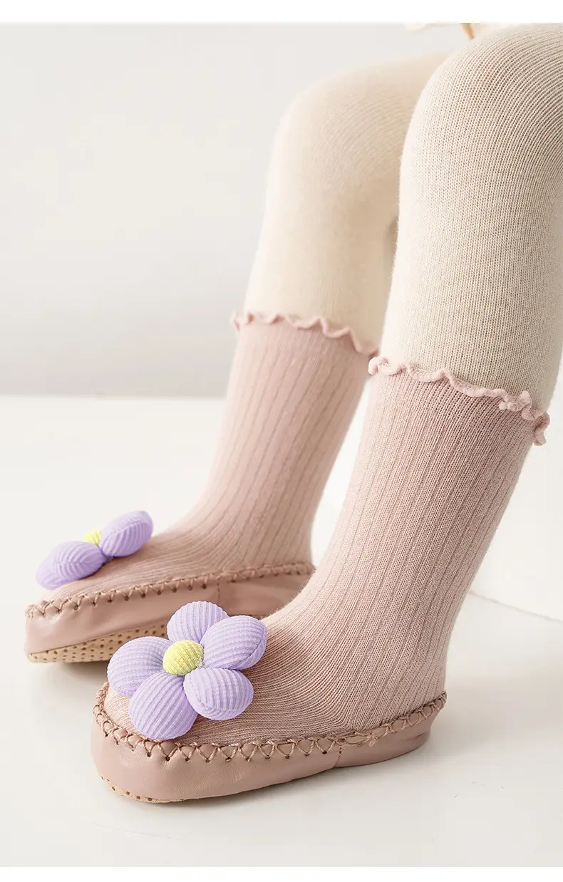 Korean Style Baby Warm Socks with Flower Decor — feature 13