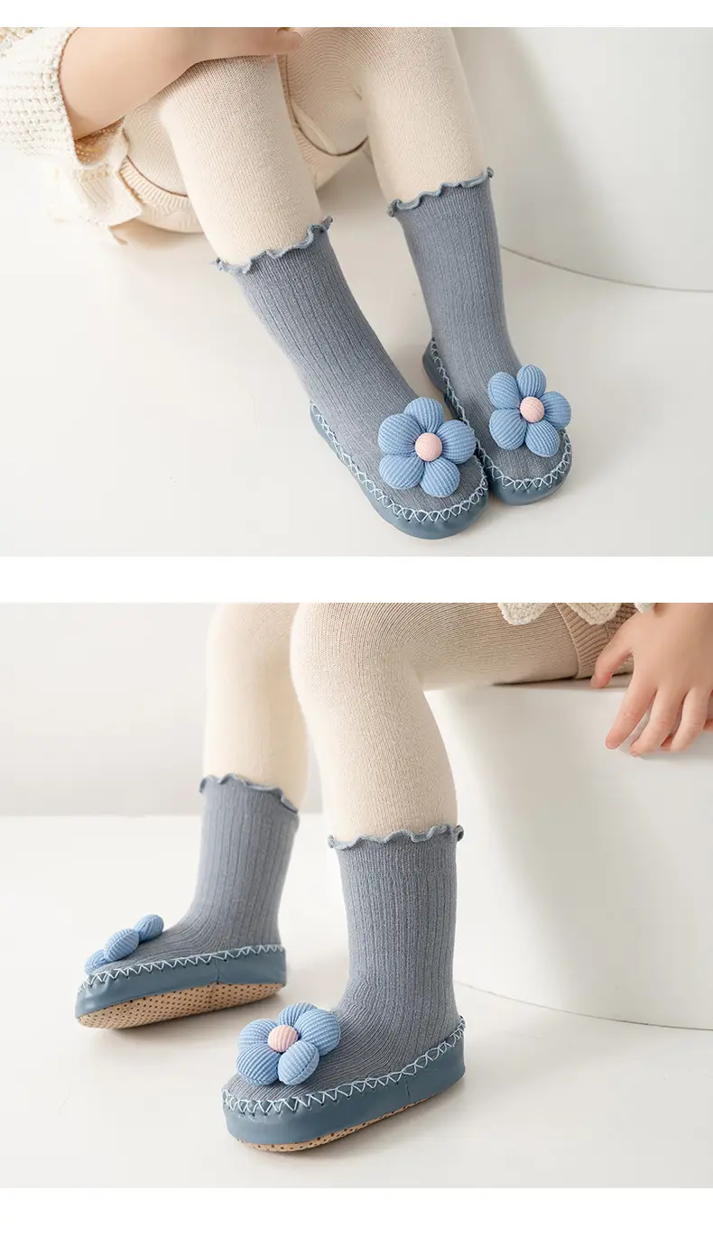 Korean Style Baby Warm Socks with Flower Decor — feature 14